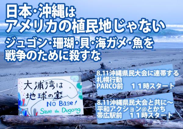 沖縄県民大会に連携する　8.11  北海道行動！